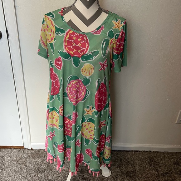 Simply Southern Dresses & Skirts - Simply Southern Short‎ Sleeve Turtle Print Dress Size Medium